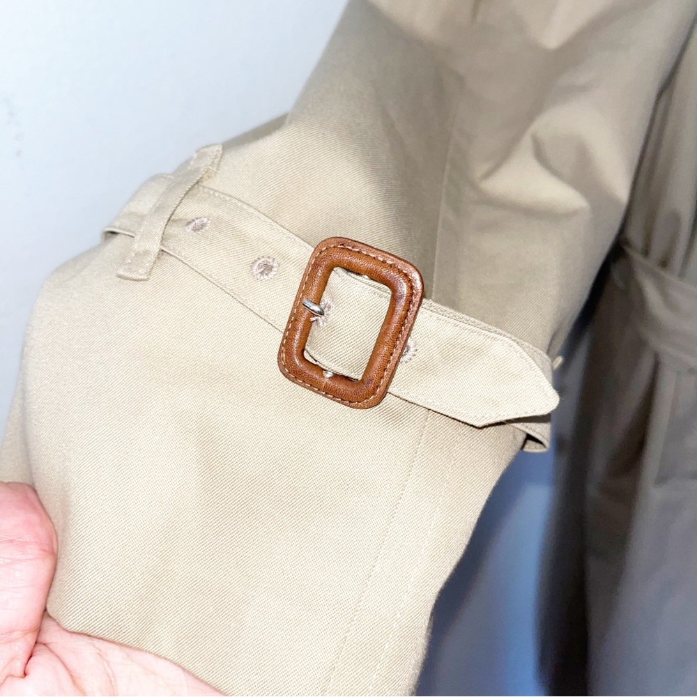 VTG Burberry Trench Coat Sz 48R Long Old Money 80s/90s Classic Double Breasted - Picture 9 of 16
